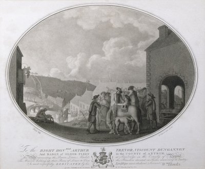 The Brown Linen Market at Banbridge in the County of Antrim, plate VIII of The Linen Manufactory of Ireland, 1783 by William Hincks